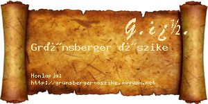 Grünsberger Őszike névjegykártya